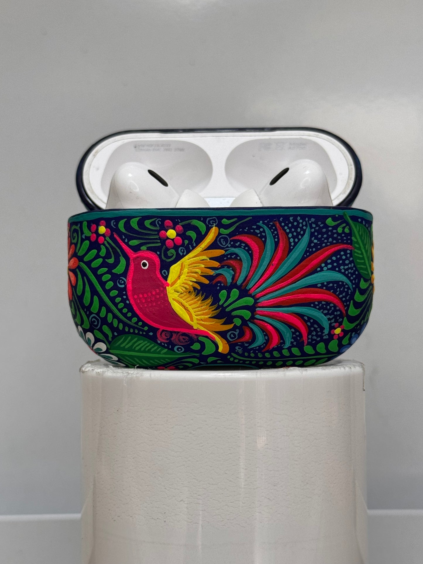 Funda de AirPods (colibrí colorido)
